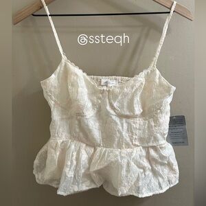 All in Favor Floral Light Biege Corset Crop Camisole